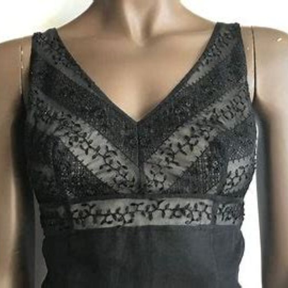 Ann Taylor Black Sleeveless Formal Dress, Size 8 Petite